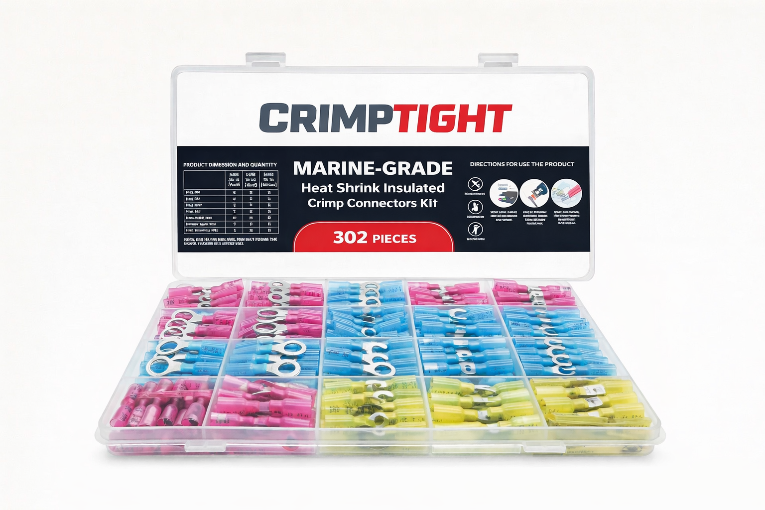 Marine/automotive/rv Heat Shrink Terminal Kit 302 pcs